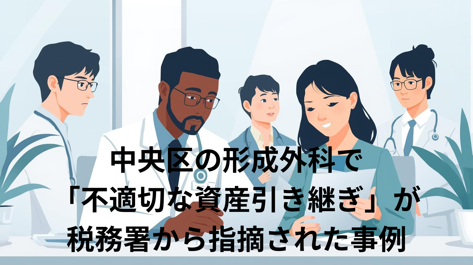 中央区の形成外科で「不適切な資産引き継ぎ」が税務署から指摘された事例