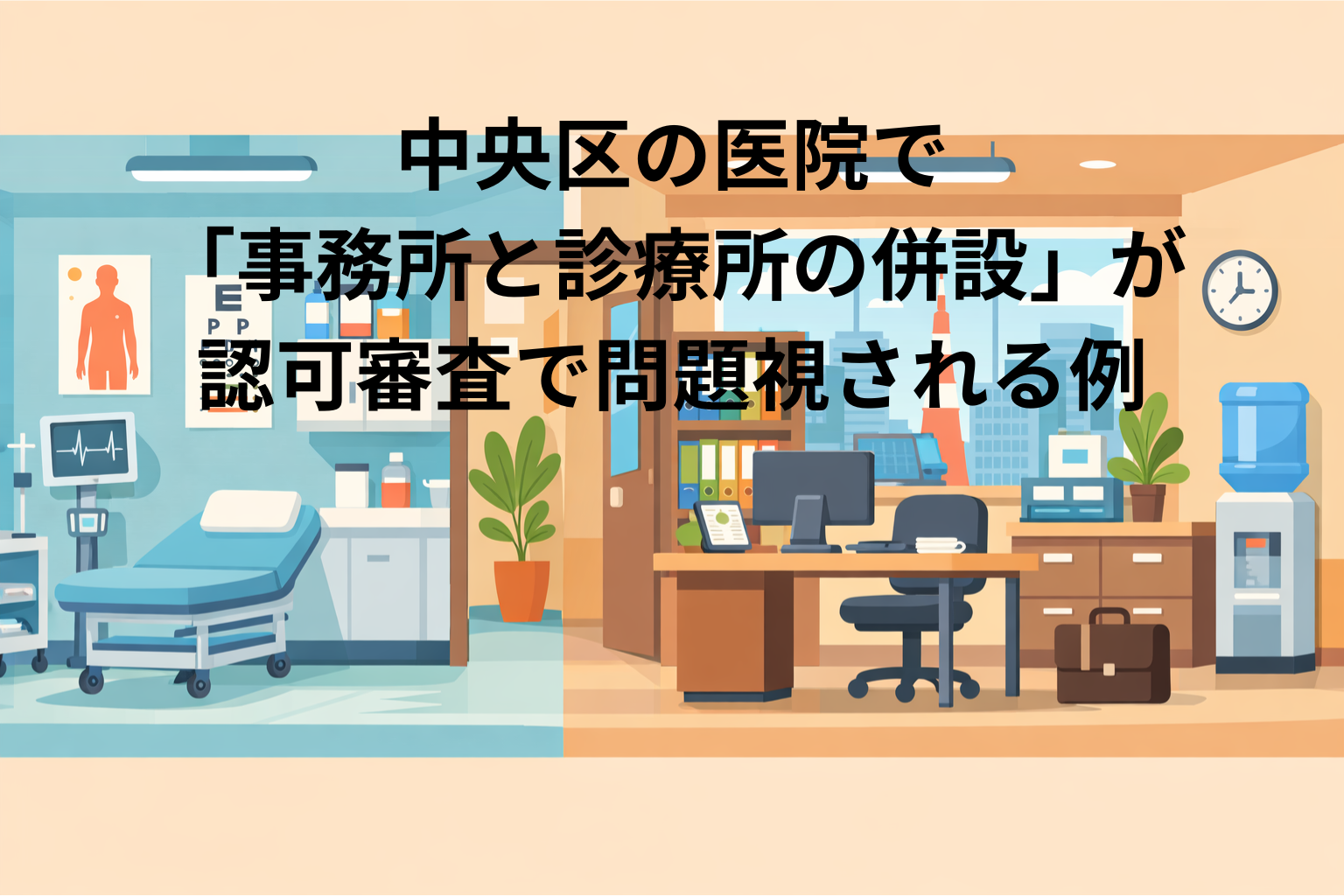 中央区の医院で「事務所と診療所の併設」が認可審査で問題視される例