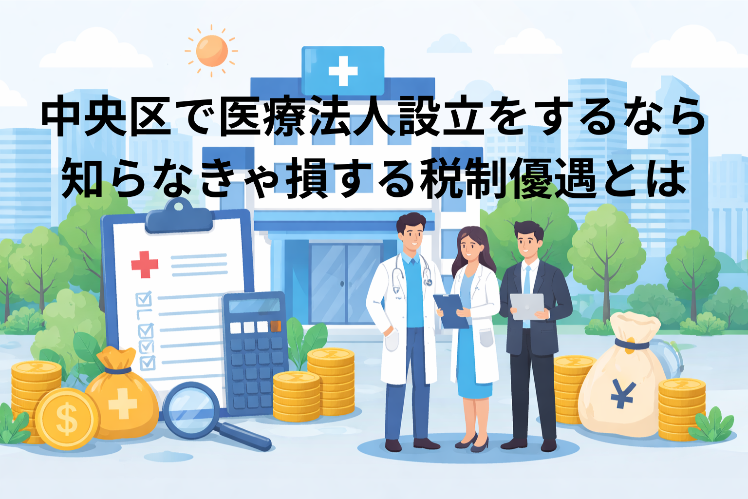 中央区で医療法人設立をするなら知らなきゃ損する税制優遇とは