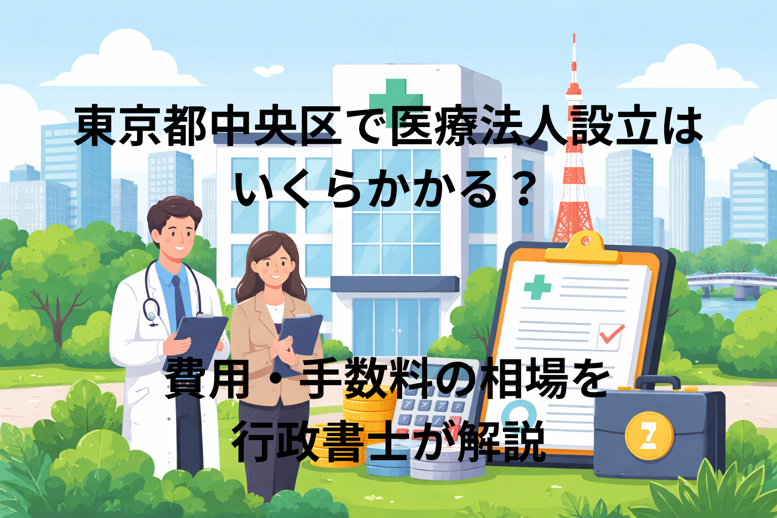 東京都中央区で医療法人設立は いくらかかる？ 費用・手数料の相場を 行政書士が解説
